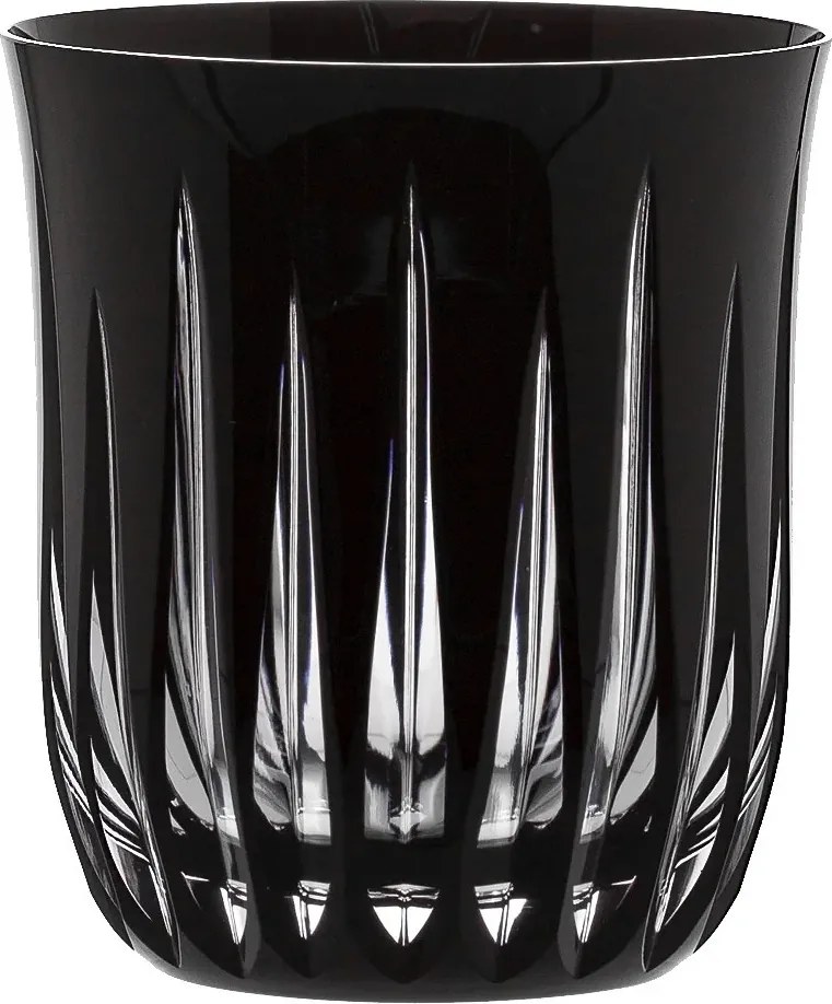 Copo de Cristal Mozart Basic Lapidado p/ Whisky 410ml Preto