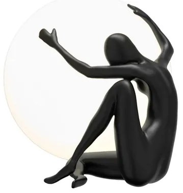 Luminaria De Mesa Vidro Metal Preto Branco Florence Sigma