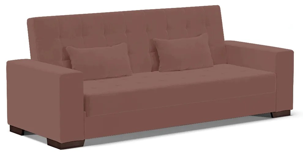 Sofá Cama Casal 3 Lugares 210cm Lisboa Veludo Rosê  D03 - D'Rossi