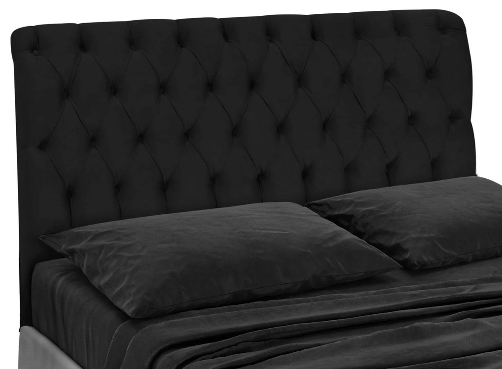 Cabeceira Cama Box Casal King 193 cm Potenza Suede Preto - Sheep Estofados - Preto