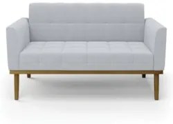 Namoradeira e 2 Poltronas Base Madeira Castanho Ana Bouclé Cinza - Ibi