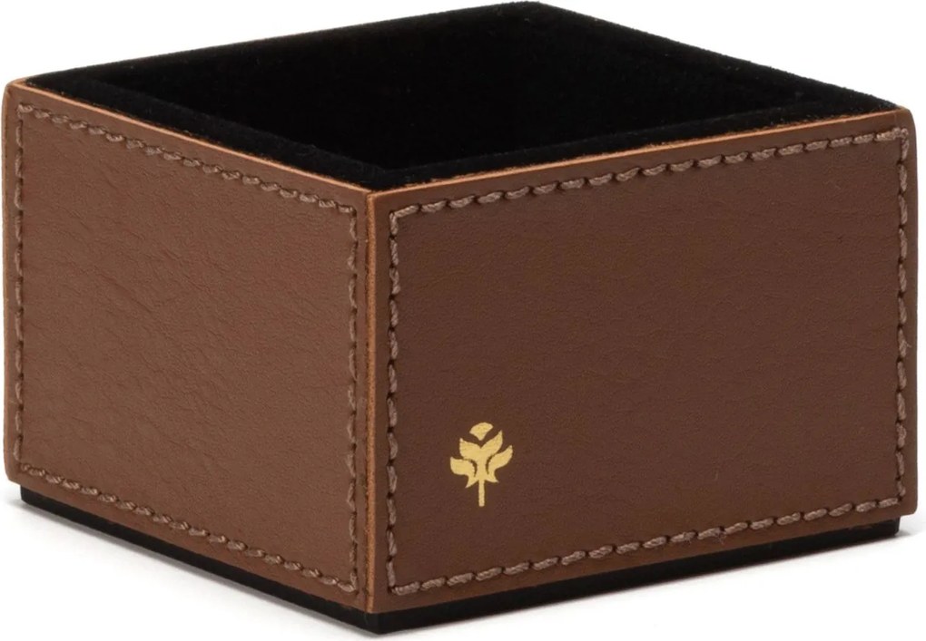 Porta Clips Quadrado Sottile Casa em Couro PU - Havana  Havana