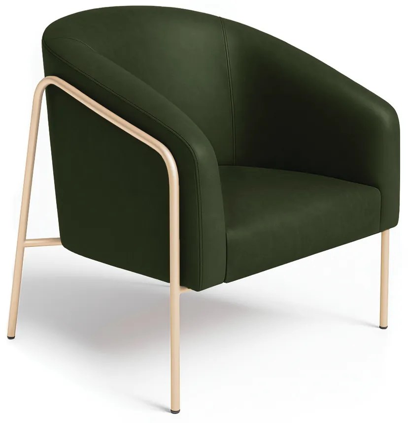 Poltrona Sala Industrial Alta Champanhe Stella Sintético PU D03 - D'Rossi - Verde