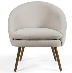 Kit 2 Poltronas Decorativas Pés Palito Rafa C-107 Linho Tressê Bege -