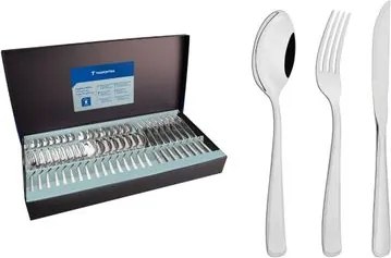 Faqueiro Tramontina Pacific Aço Inox com Detalhes no Cabo 48 Peças