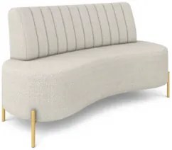 Sofá 2 Lugares 160cm Pés Aço Dourado Tamar Boucle Areia Z08 - Mpozenat
