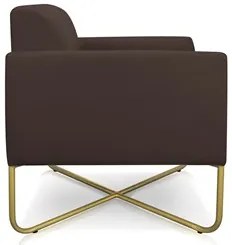 Kit 2 Poltronas Decorativas Base Industrial X Dourada Maressa S06 Sued