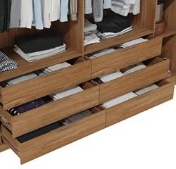 Guarda Roupa Casal Com 2 Espelhos 6 Portas Martin C01 Buriti - Mpozena