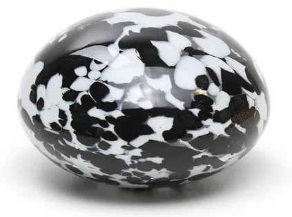 Peso Multicor Grande Achatado Preto e Branco Murano Cristais Cadoro