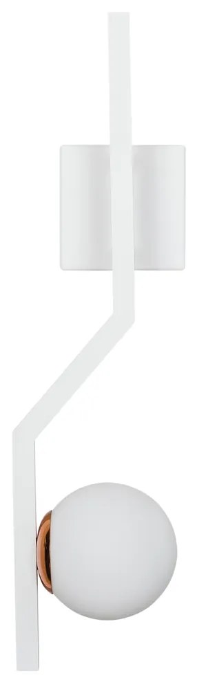 Arandela Zig 56X15X15Cm 1Xg9 / Globo Ø12Cm | Usina 16833/1 (BT - Branco Texturizado, FOSCO)