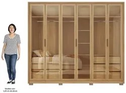 Guarda Roupa Casal 6 Portas de Vidro Reflex Buriti - Caemmun