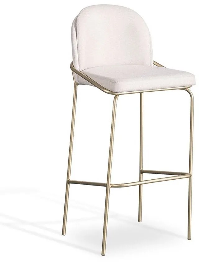Banqueta Lanise Estofada Base Aço Carbono Pintura Metalizada