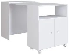 Balcão Multiuso com Mesa Retrátil Funcionale A05 Branco - Mpozenato