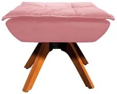Kit 2 Poltronas Decorativas Base Giratória Giromad com Puff Opla Suede