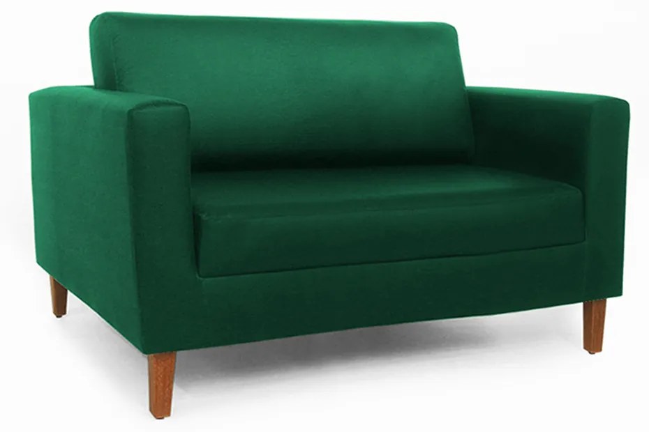 Conjunto Namoradeira + Poltrona Gabriela Suede Verde Bandeira