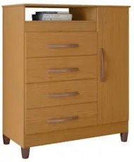 Cômoda Para Quarto 1 Porta 84cm Franci A02 Cinamomo - Mpozenato
