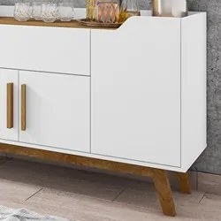 Balcão Aparador Buffet 4 Portas 1 Gaveta Future Branco/Cinamomo - Bech