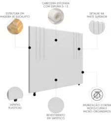 Cabeceira Cama Box Queen 160cm Estofada Rama Sintético Branco Z04 - Mp