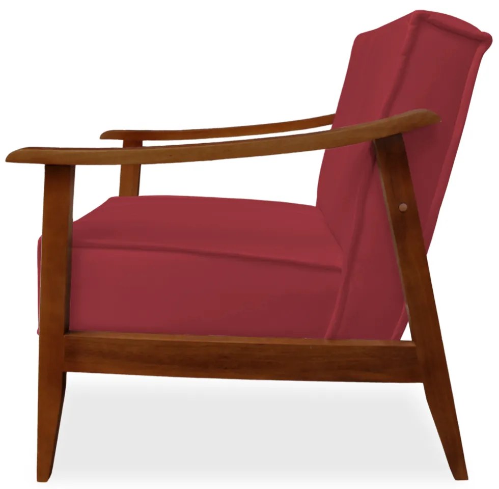 Poltrona Decorativa Vincenzza Veludo Vermelho