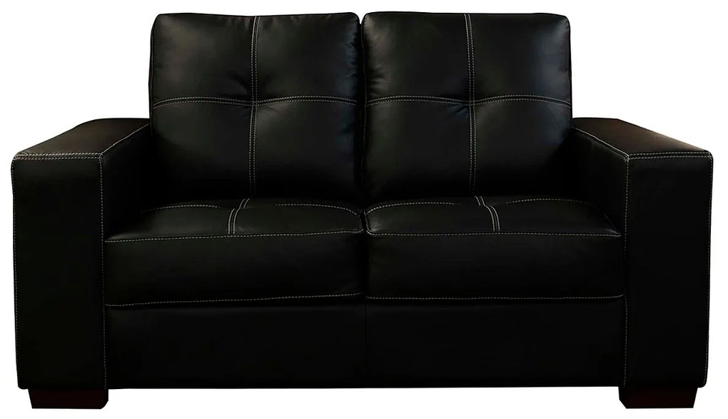 Sofá de Couro 2 Lugares Paris 164cm M06 Cor Preto 450 - ADJ DECOR