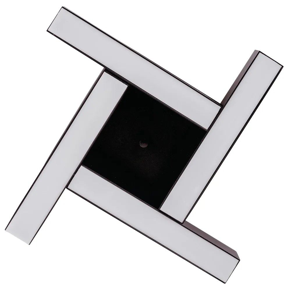 Plafon Dora 29,5X29,5Cm Led 16,4W Bivolt | Usina 19265/29 (PT - Preto Texturizado, 3000k)
