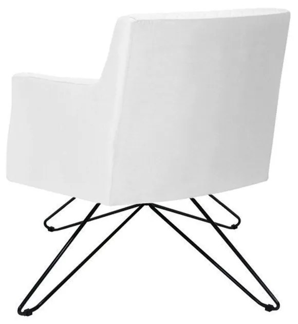 Poltrona Decorativa Nagoya Base Orby PU Sintético Branco G15 - Gran Belo