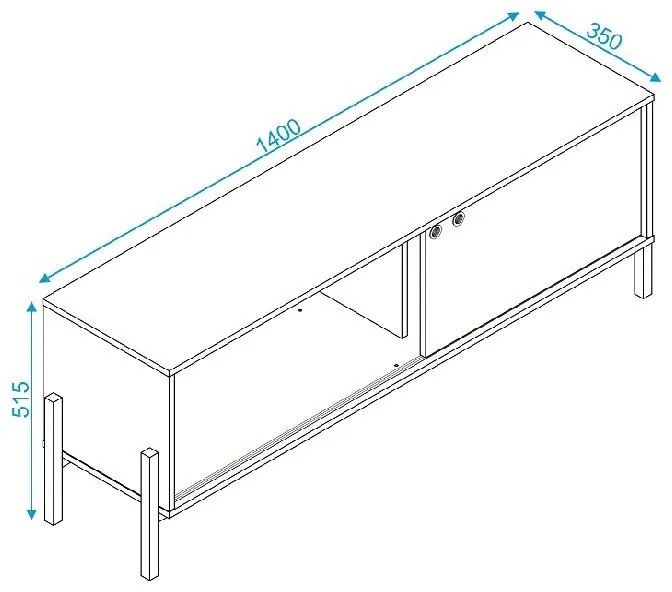 Rack Home para Sala 140cm Preto Pinus