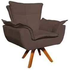 Kit Namoradeira 2 Lugares e 1 Poltrona Decorativa Giratória Madeira Op
