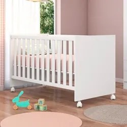 Berço que Vira Mini Cama Certificado pelo Inmetro Doce Sonho com Rodiz