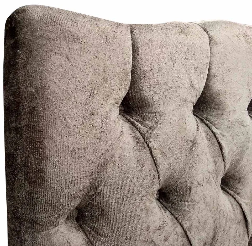 Cabeceira Cama Box Solteiro 90cm Capitonê Sofia Suede Marrom - Sheep Estofados - Marrom