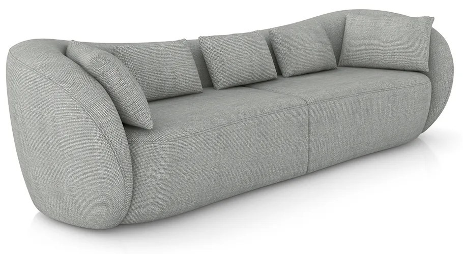 Sofá Bipartido Sala de Estar Diamond 252cm com Almofadas Soltas Linho Cinza Escuro G52 - Gran Belo