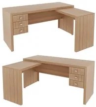 Mesa para Home Office com 03 Gavetas Amêndoa - Tecno Mobili
