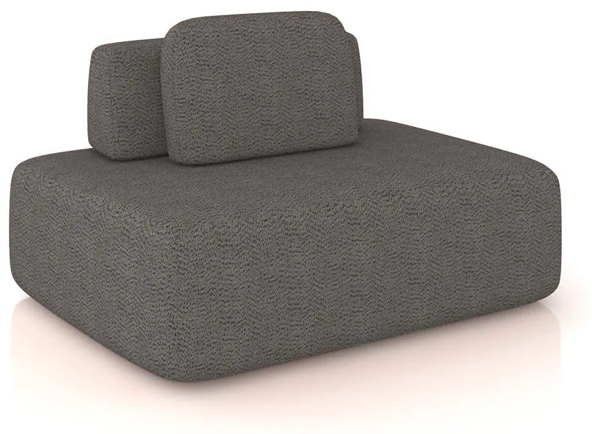 Sofá Módulo Central 140cm Orgânico Sala Berlim Bouclê K01 - D'Rossi - Grafite