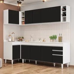 Armário de Cozinha Modulado de Canto Direito 5 Peças CP44 Balcão com T