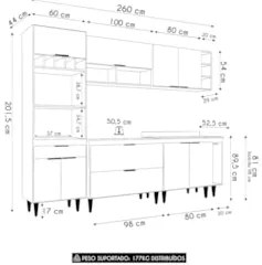 Armário de Cozinha CP07 Com Pia 100cm Pérola Z34 Branco - Mpozenat