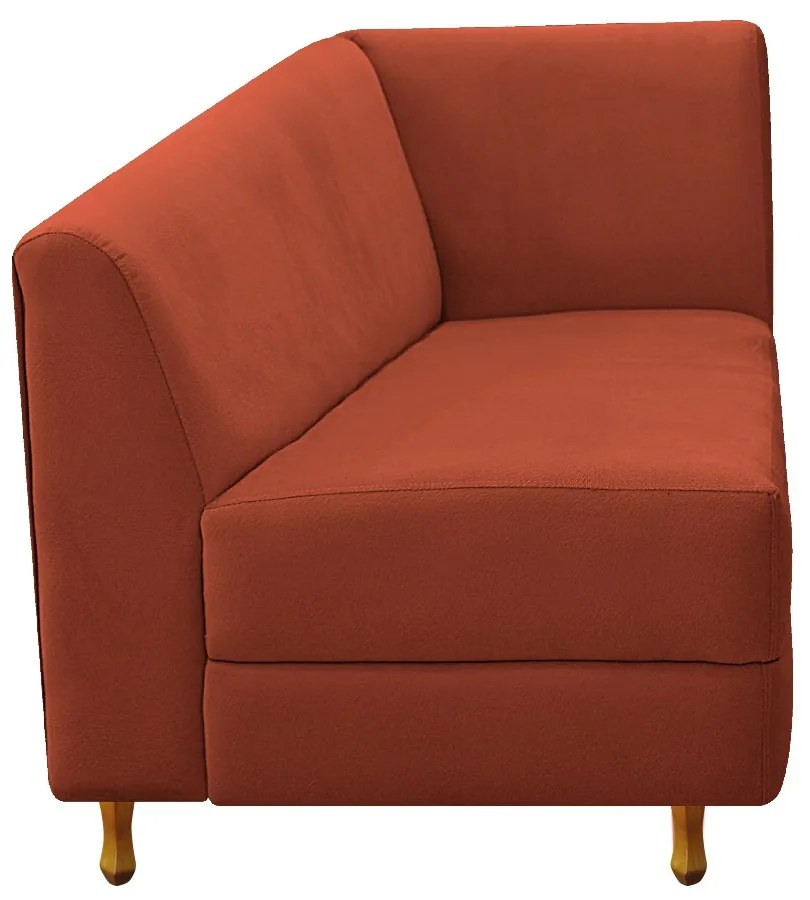 Recamier Valéria 160cm Lado Esquerdo Suede Terracota - ADJ Decor