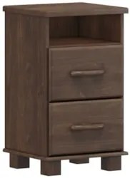 Mesa Cabeceira 44cm Para Quarto 2 Gavetas Eduarda Café F07 - Mpozenat
