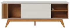 Rack Bancada Para TV 60 Pol 160cm Diana Off White/Freijó C05 - Mpozena