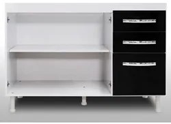 Balcão Gabinete Nathan com Pia Inox 120cm 2 Portas Rústico - Nathy Móv