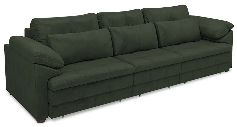 Sofá Retrátil Elétrico Sala de Estar Nolan Bipartido 332cm Conforto Premium em Couro Verde Manchado G58 - Gran Belo