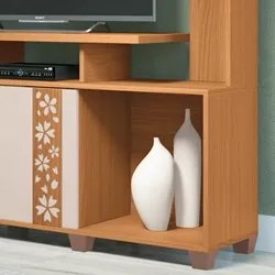Estante Para TV 47 Pol. 136cm Milys H01 Off White/Cinamomo - Mpozenato