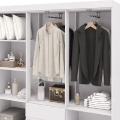Guarda Roupa Solteiro 154cm Com 6 Portas Mayra Branco Flex V02 - Mpoze