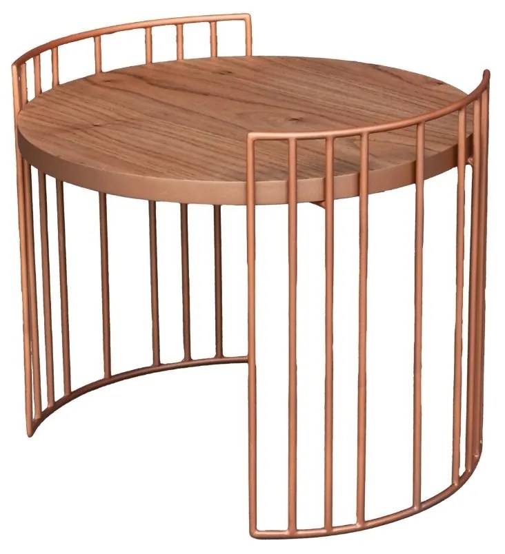 Mesa Estaleiro - P - Dourado Metal Champagne Com Cinamomo