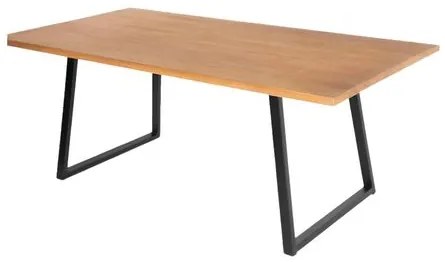 Mesa de Jantar Londres Tampo Mel Base Preta 240cm - 70449 Sun House