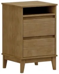 Mesa Cabeceira 43cm Para Quarto 2 Gavetas Solvi Freijó F07 - Mpozenat