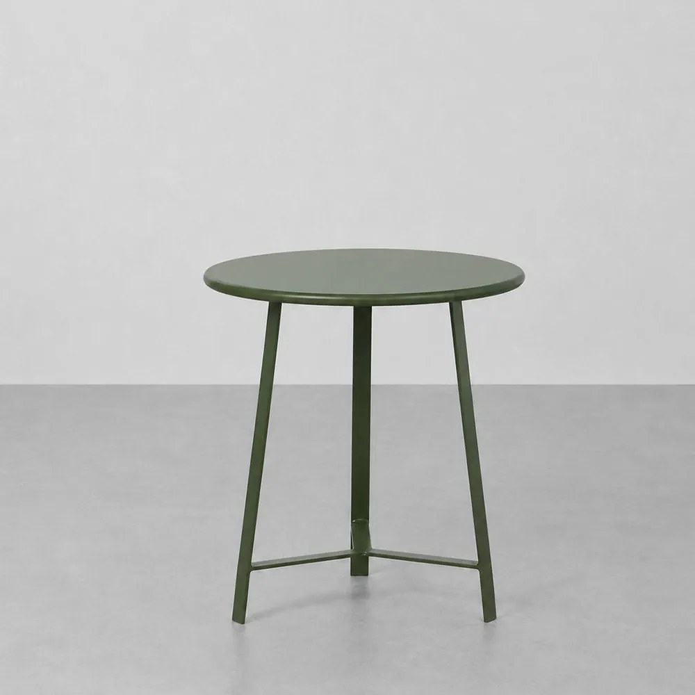 Mesa Lateral Matis Redonda Verde Musgo - 44,5cmx42cm
