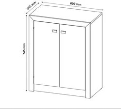 Balcão Para Escritório 2 Portas ME4103 Rústico - Tecno Mobili