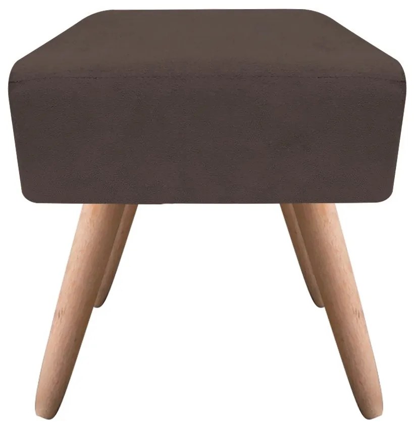 Puff Banqueta Decorativo Pé Palito Natural Ibiza Suede Marrom D03 - D'Rossi