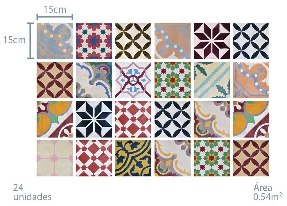 Mosaico - Conjunto com 24 peças
