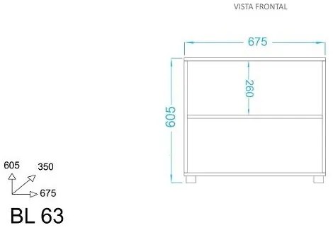 Armário Estante Livreiro 2 Nichos Bl 63 - Branco